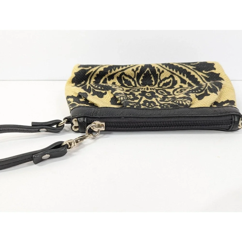 Spartina 449 Daufuskie Island Natural Linen‎ Fall Floral Wristlet Clutch w/Strap